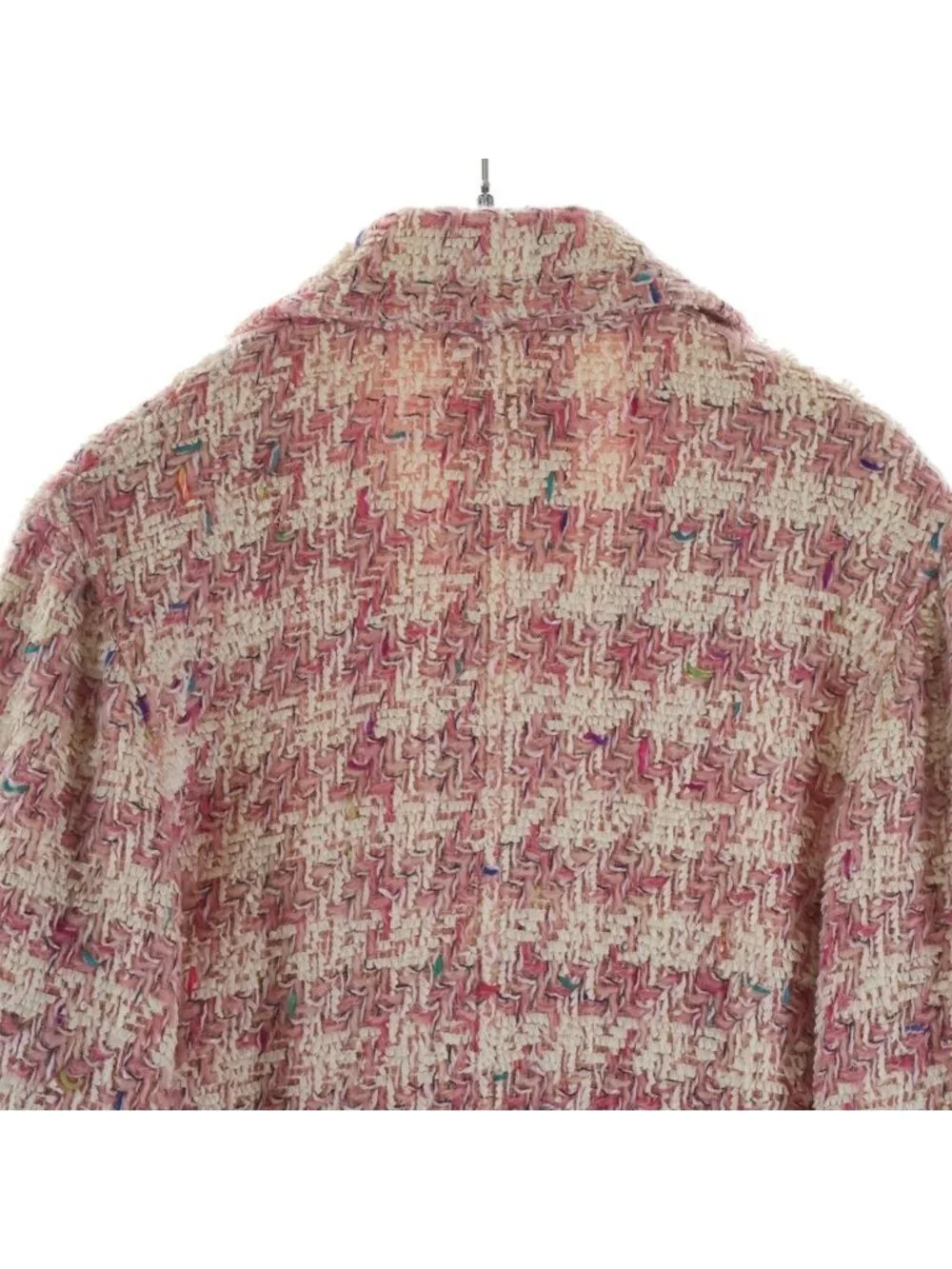 Chanel 93c Coco Button Fancy Tweed Jacket Pink 42